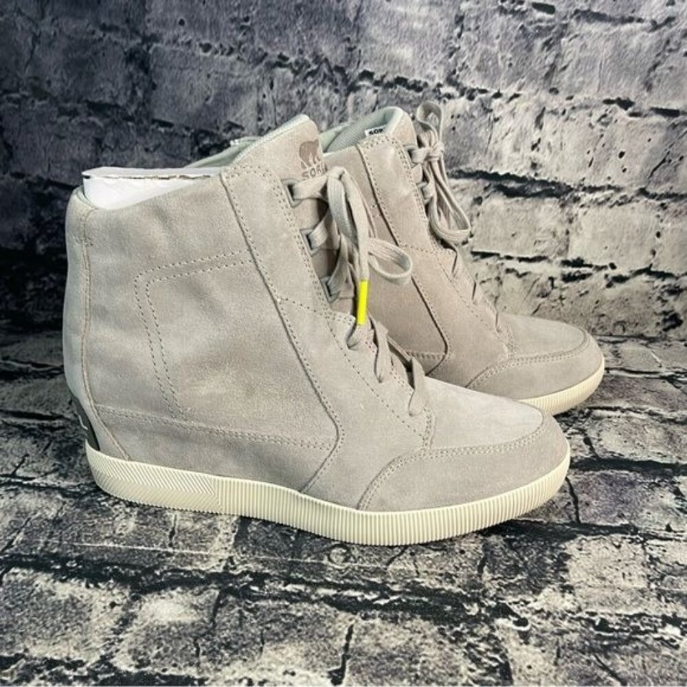 Sorel 10 Out N About Dove Quarry Waterproof Wedges Boots Bootie Sneakers Shoes